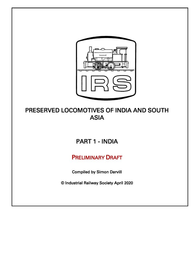 Preserved Locomotives of India - Preliminary Draft